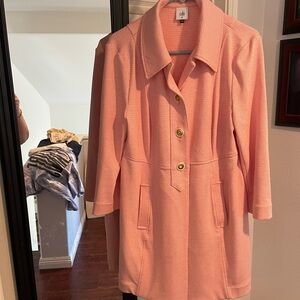 CAbi Blush Trench Coat with Gold Buttons